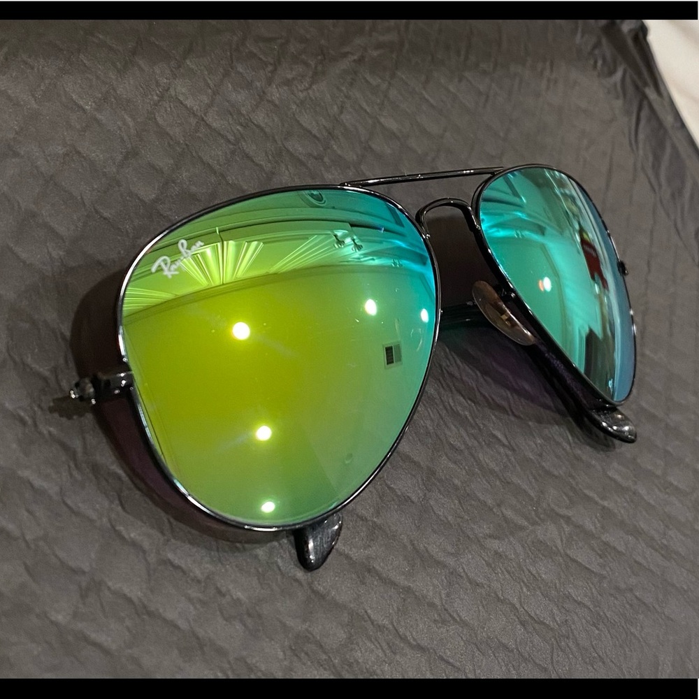 RayBan Aviator Blue/Green Mirrored Tint - Picture 2 of 2